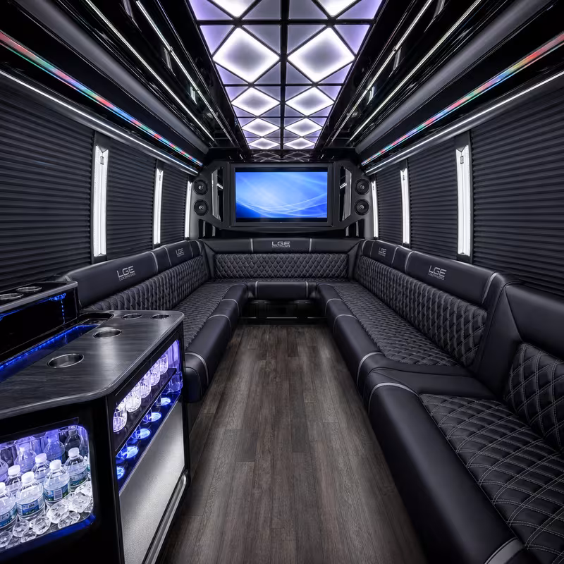 15 Passenger Party Bus Interior