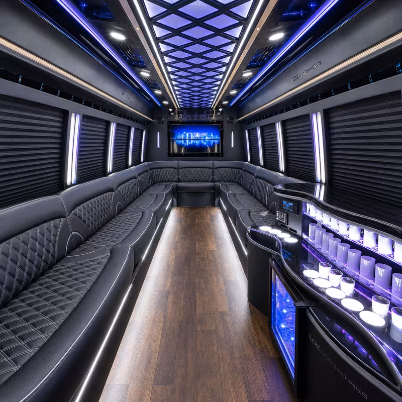 15 Passenger Party Bus Interior