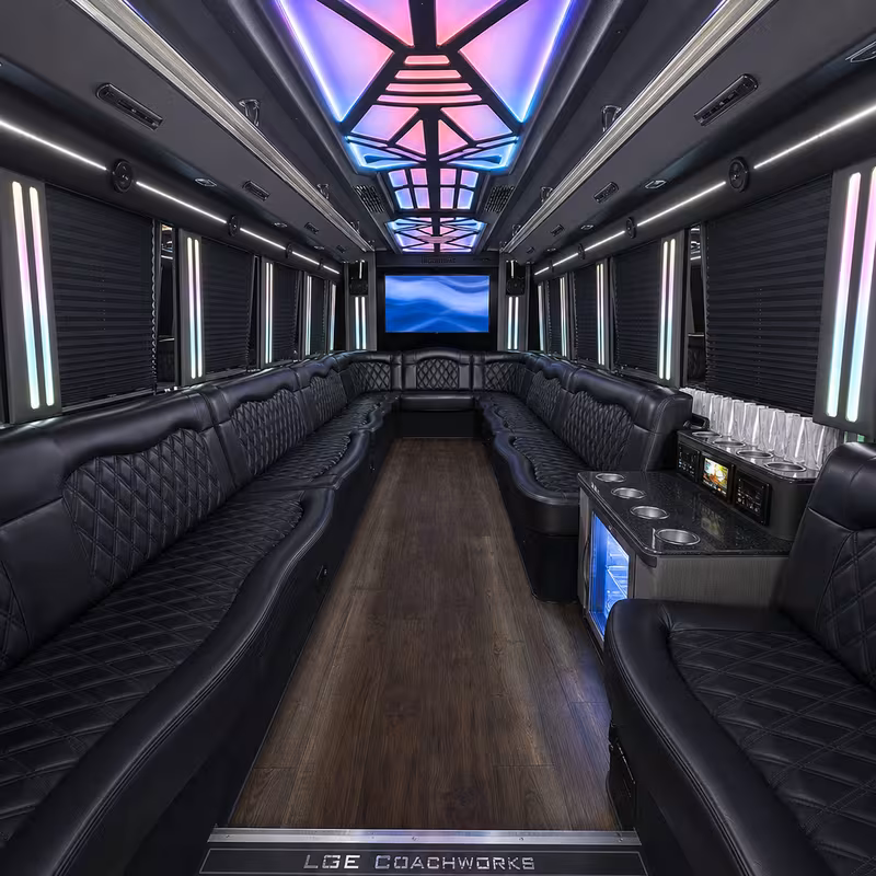 18 Passenger Party Bus Interior
