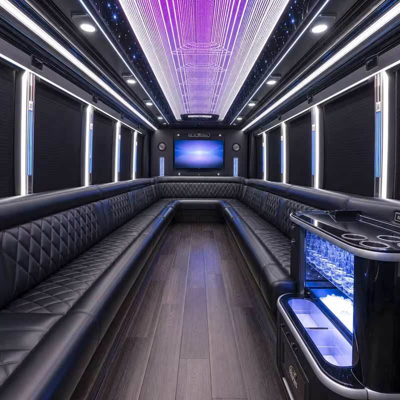 30 Passenger Party Bus Interior