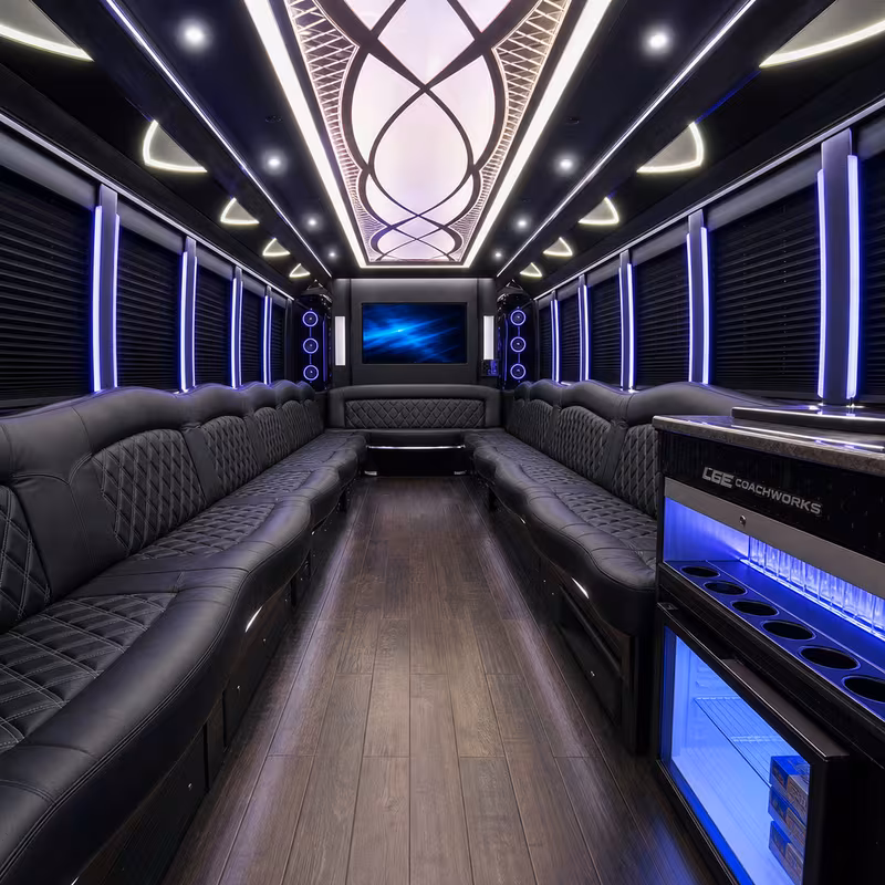 30 Passenger Party Bus Interior