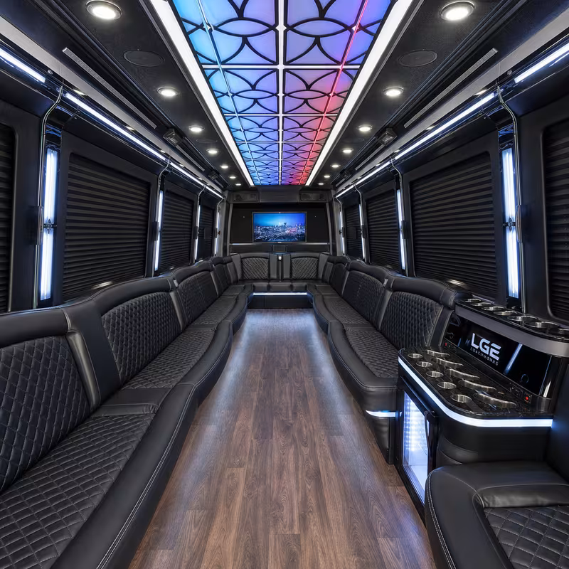 40 Passenger Party Bus Interior