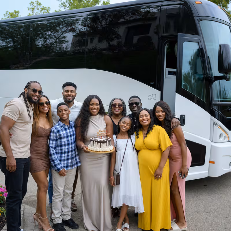 Passengers loading luggage while boarding an Coral Gables group shuttle