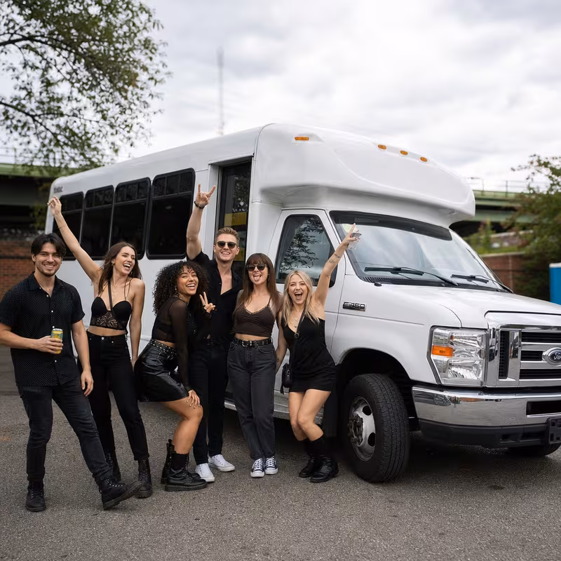 Black Mercedes Sprinter van staged for an Coral Gables Concert Transportation group