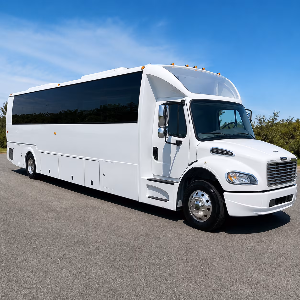 Coral Gables Birthday, Sweet 16, & Quinceañera Transportation party bus exterior