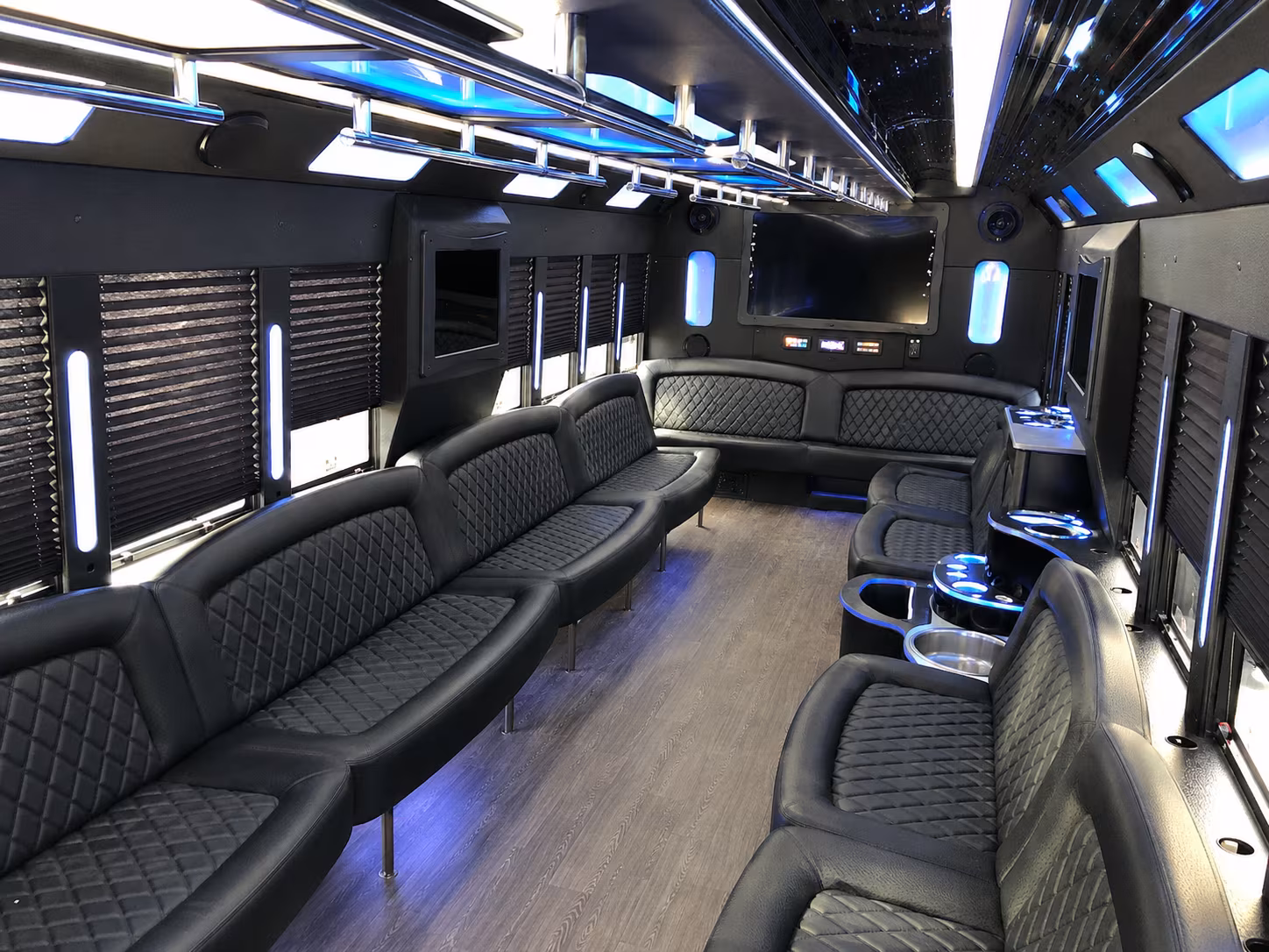 Coral Gables Private Event Transportation party bus interior