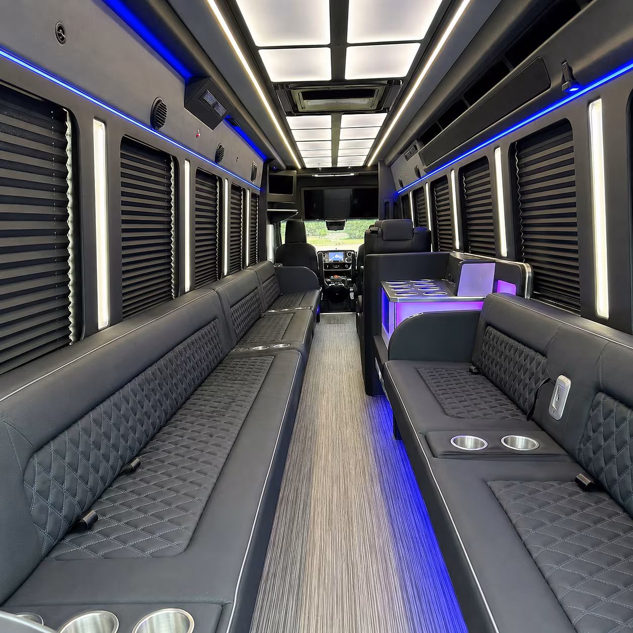 Coral Gables Prom & Homecoming Transportation party bus interior