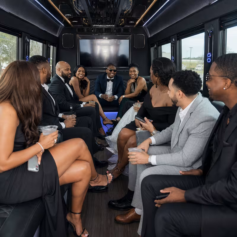 Black Mercedes Sprinter van staged for an Coral Gables Private Event Transportation group