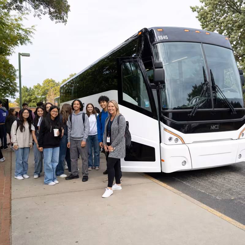 Black Mercedes Sprinter van staged for an Coral Gables School Transportation group